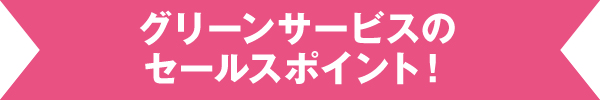 グリーンサービスのセールスポイント! グリーンサービスのセールスポイント!